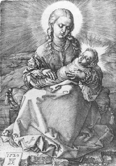 Albrecht Durer Madonna with the Swaddled Infant 1520 Engraving oil painting image